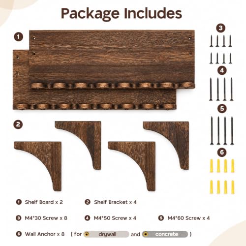 Scalloped Wood Wall Shelves