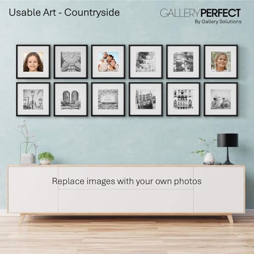 12 Piece Photo Frame Set with Hanging Template