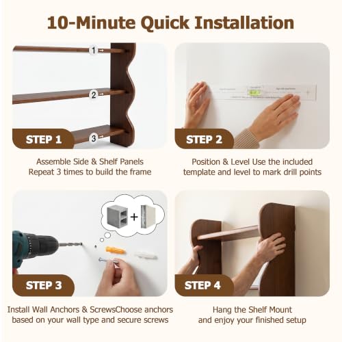 3-Tier Shelf, 10-Min Install, Upgraded Joinery