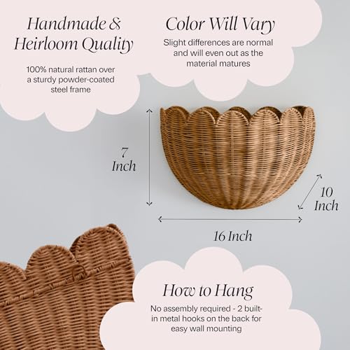 Scalloped Wicker Wall Basket