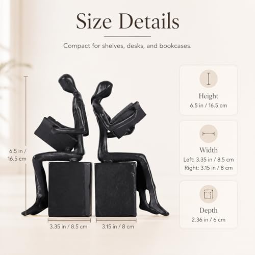 Iron Art Reading Couple Figures Bookends