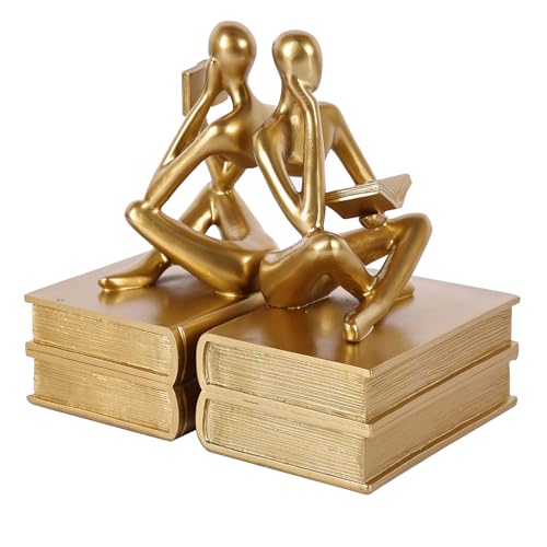 Abstract Resin Reader Bookends Set of 2