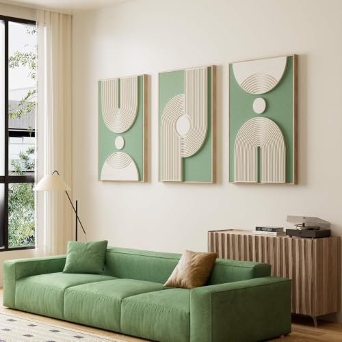 Large Framed 3D Textured Wall Art Set of 3