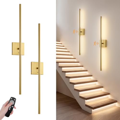 Motion Sensor Battery Operated Wall Sconces Set of Two