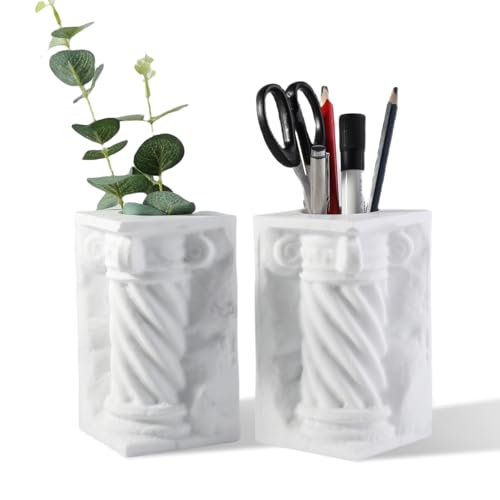 Decorative Roman Column Book Ends & Vase