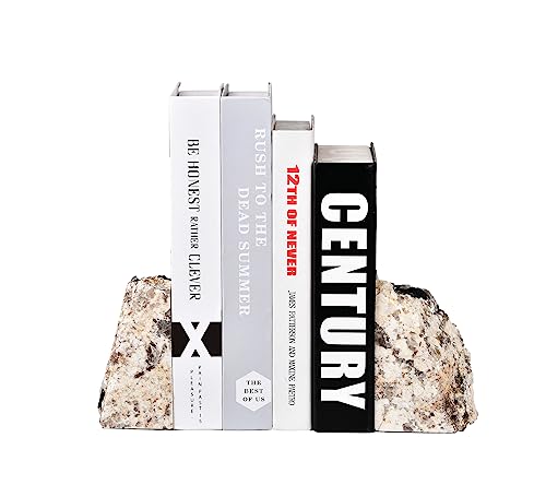 Natural Crystal Rock Bookends for Library Shelf Decor