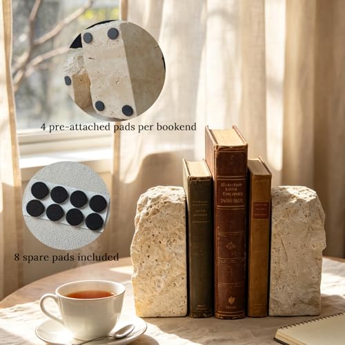 Nature Stone Bookends for Heavy Books Set of 2
