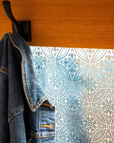 24 Pack of 8 x 8" Wallpaper Tiles Peel and Stick Metallic Painted Design. Kitchen Backsplash