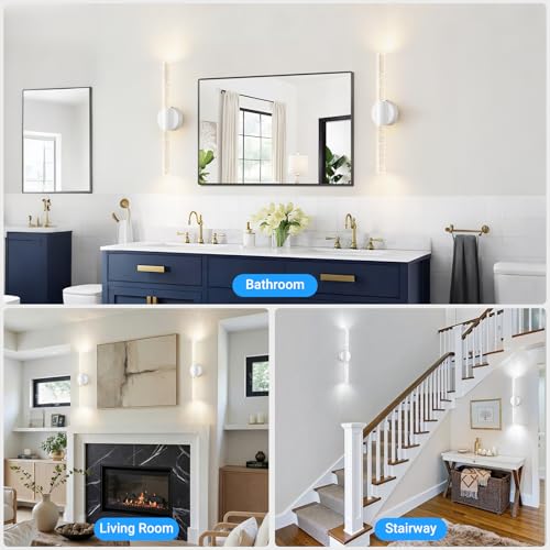 Modern Battery Operated Wall Sconces Set of Two