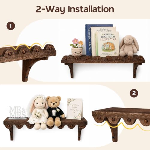 Scalloped Wood Wall Shelves