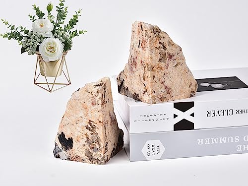 Natural Crystal Rock Bookends for Library Shelf Decor