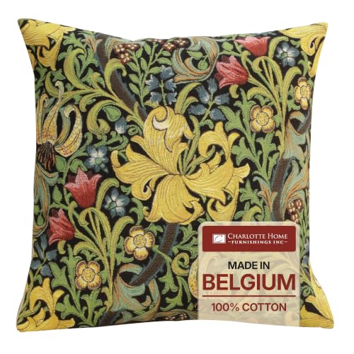 William Morris Woodpecker Left Tapestry Throw Pillow Cover