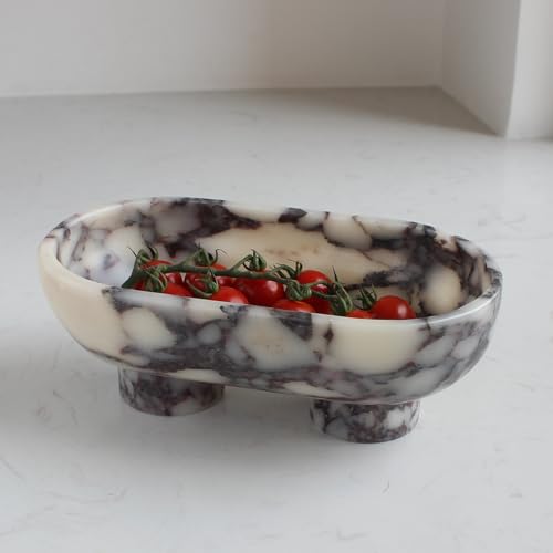 Natural Travertine Round Fruit Bowl for Kitchen Counter