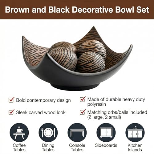 Centerpiece Decorative Bowl with Balls for Home Decor