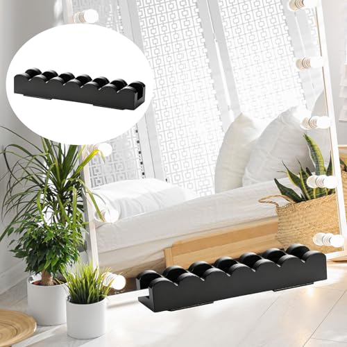 Wavy Wooden Floor Mirror Stand 9.8 x 2.3 x 1.5 Inches Anti Slip Base for Full Length Mirrors Stable Support Holder Bracket with Enlarged Non Slip Pads for Home Mirror Frames