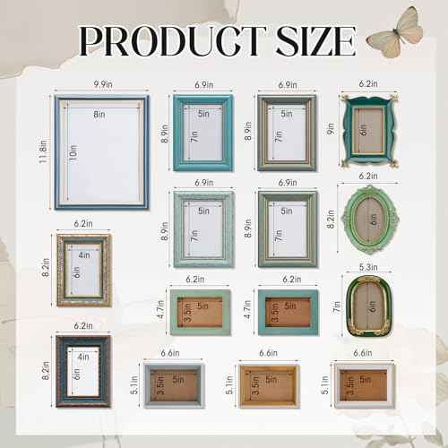 15 Pack Vintage Picture Frames for Wall