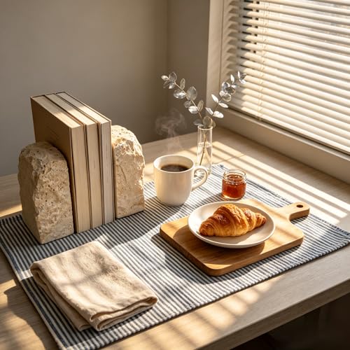 Nature Stone Bookends for Heavy Books Set of 2