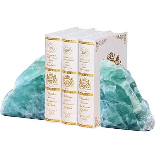 Natural Healing Crystal Stone Bookends Decorative Rock Book Holders Shelves