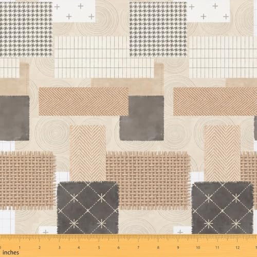 Pink Red Gingham Fabric by The Yard Checkered Soft Flannel Polyester Fabrics for Chairs Sofa
