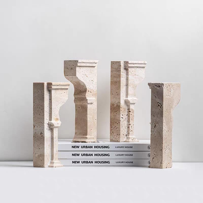 1 Piece Modern Travertine Bookend