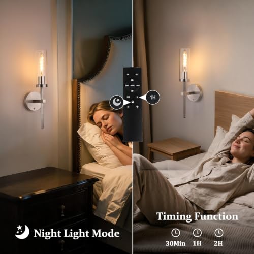 Battery Operated Wall Sconces Set of 2