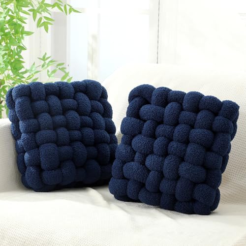 2 Pcs Knot Pillows Square Throw Pillow