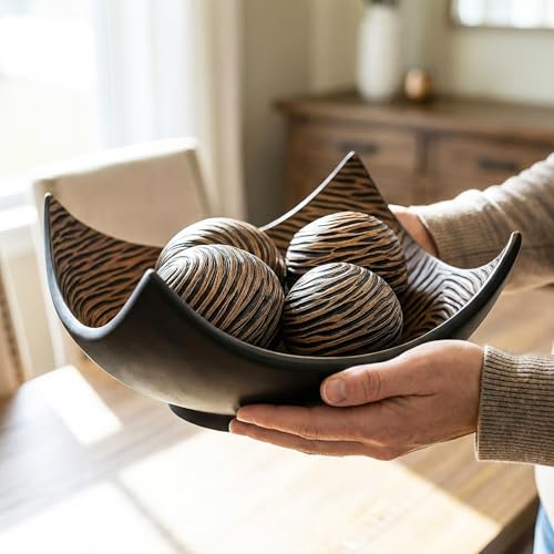 Centerpiece Decorative Bowl with Balls for Home Decor