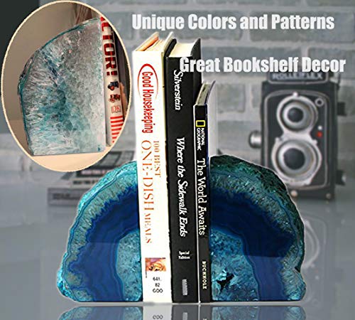 Agate Bookend Decorative Office Bookend Heavy Duty Unique Geode Bookends Nature 1 Pair