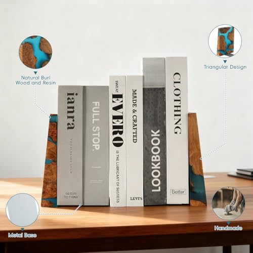 Resin Bookends Pearlescent Resin Bookends for Shelves