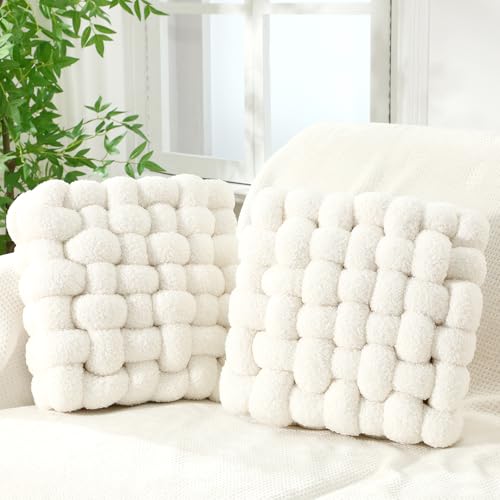 2 Pcs Knot Pillows Square Throw Pillow