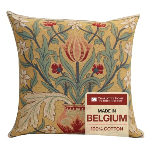 William Morris Woodpecker Left Tapestry Throw Pillow Cover