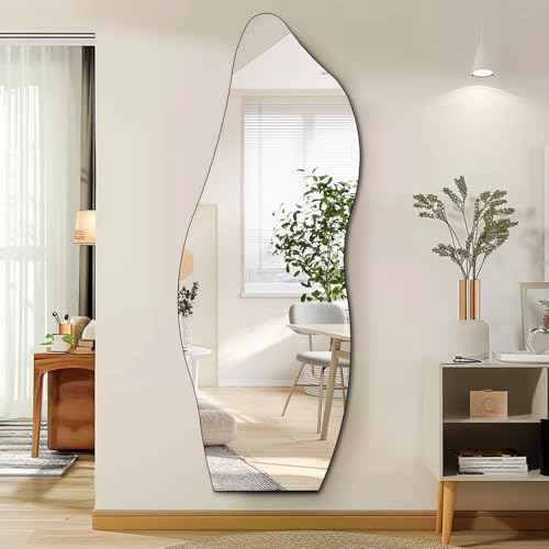 Full Length Mirror 63"x24" Irregular Wall Mirror Frameless for Living Room Bathroom Bedroom Entryway Decor