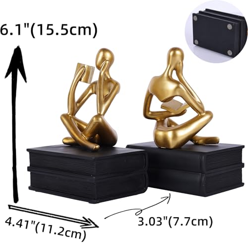 Abstract Resin Reader Bookends Set of 2