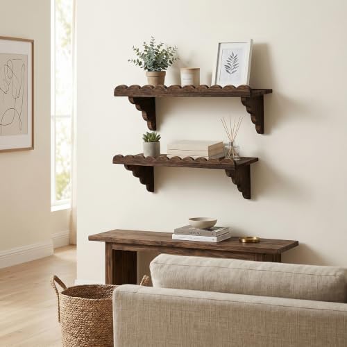 2 Pack 17" Scalloped Floating Shelf