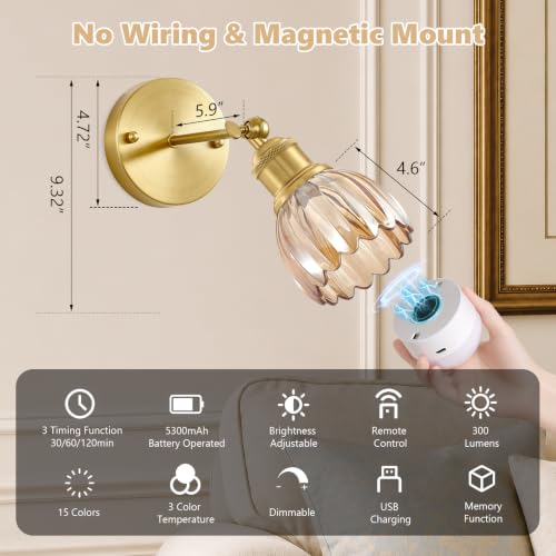 Vintage Battery Operated Wall Sconce