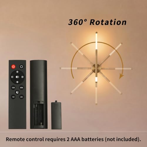 Battery Operated Wall Sconce Set of 2 Peel and Stick with Remote