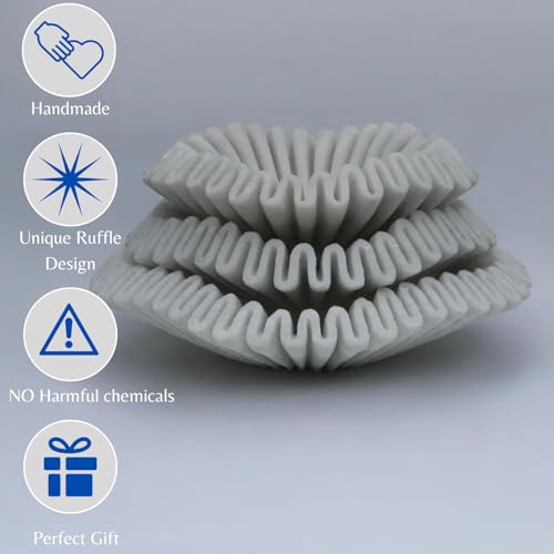 Marble Ruffle Bowl Handcrafted Decorative ScallopBowls