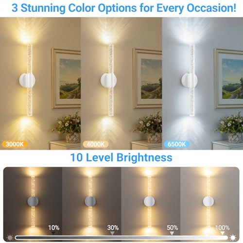 Modern Battery Operated Wall Sconces Set of Two