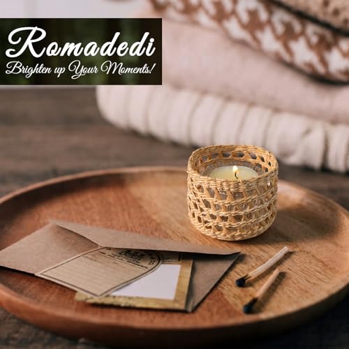 Wicker Rattan Candle Holder Votive Tealight Candle Holder