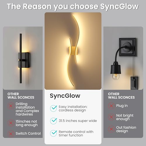 10000mAh Battery Operated Wall Sconces Set of 2