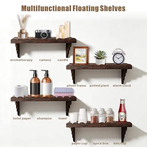 Scalloped Wood Wall Shelf