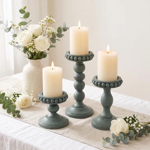 3 Set Wooden Candle Holders for Pillar Candles