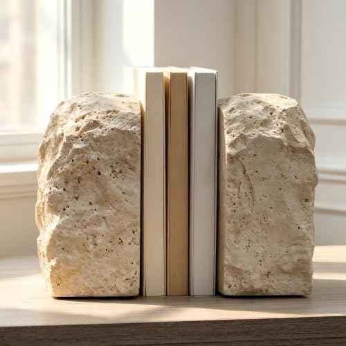 Nature Stone Bookends for Heavy Books Set of 2