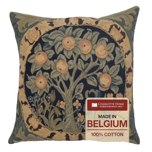 William Morris Woodpecker Left Tapestry Throw Pillow Cover