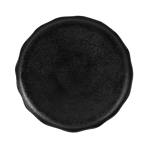 Alessia Modern Decorative Scalloped Round Footed Metal Tray