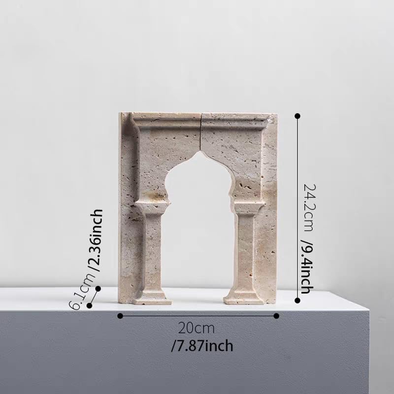 1 Piece Modern Travertine Bookend