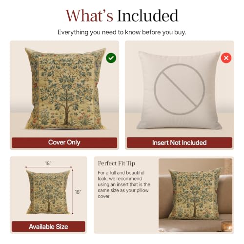 William Morris Woodpecker Left Tapestry Throw Pillow Cover