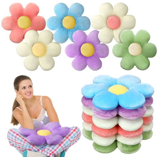 6 Pcs Flower Shaped Pillow Daisy Cushions