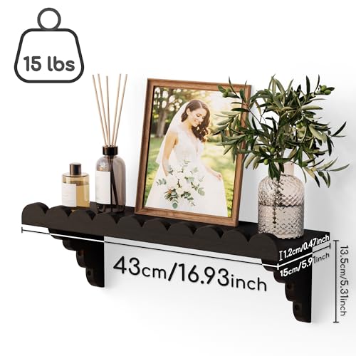Scalloped Wood Wall Shelf