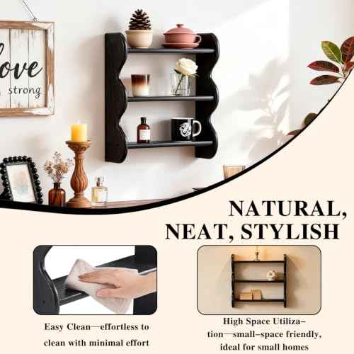100% Solid Wood Wall Shelf 3